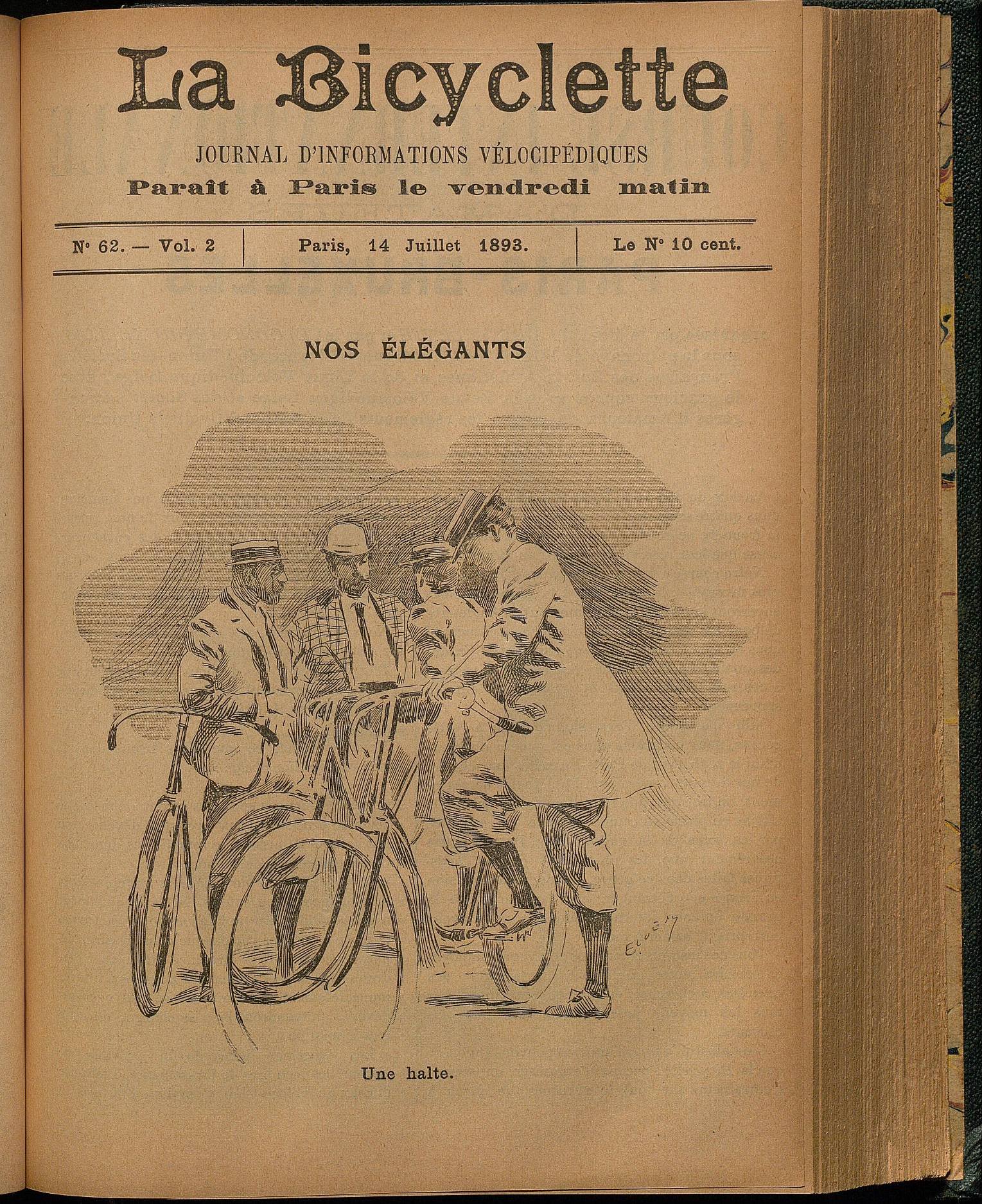 1892 Revue Ancienne LA BICYCLETTE N°22 - Édition Originale Cyclisme